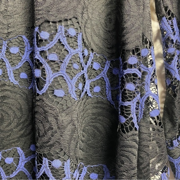 Gabby Skye Dress Size 4 Lace A-Line Long Sleeve‎ Lined Purple/Black Pullover - Picture 6 of 15